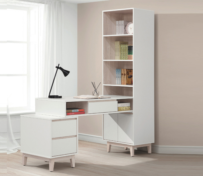 C366-4紀梵希L型書桌書櫃組