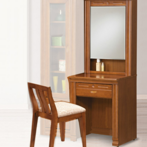 D167-5 蘇格蘭檜木實木2尺鏡台 含椅 共3件