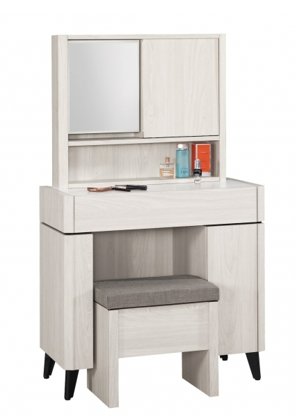 A1081-5 艾德嘉2.7尺化妝台 全組 含椅 附活動隔板2片