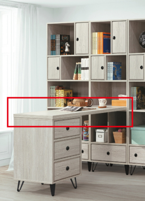 C370-6丘比特碳香橡木書桌面