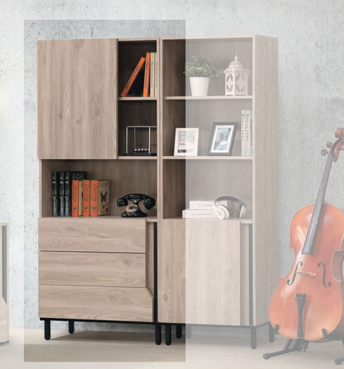 C370-1柏特2.2尺三抽書櫃