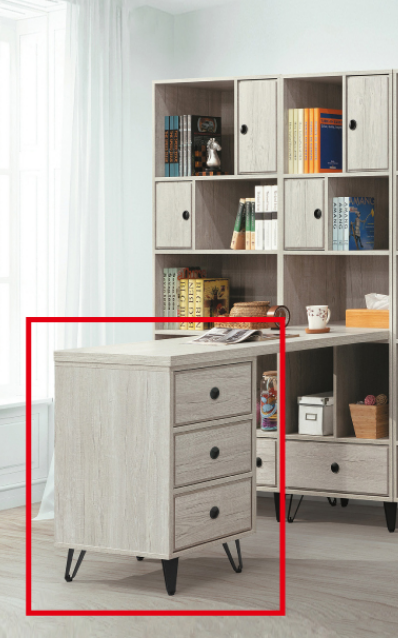 C370-7丘比特碳香橡木三抽側櫃