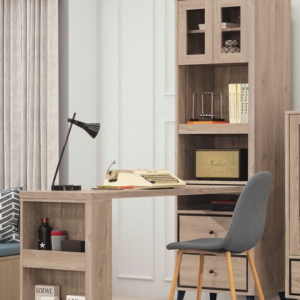 C370-3艾維側櫃+C370-4艾維5尺桌板+C402-3艾維2尺高電器櫃