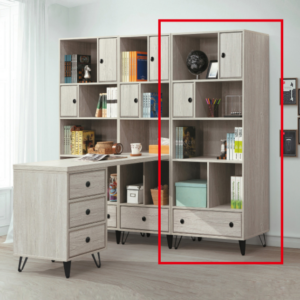 C370-9丘比特碳香橡木2.7尺書櫃