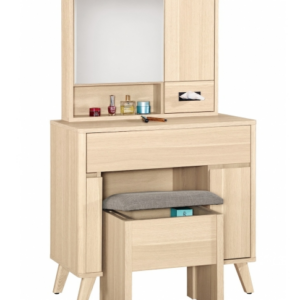 A1225-3 克萊爾2.7尺化妝台 全組 含椅 附活動隔板2片