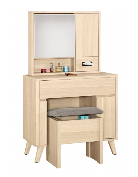 A1225-3 克萊爾2.7尺化妝台 全組 含椅 附活動隔板2片