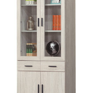 C372-1洛瑪白橡木2.7*6.5尺中抽書櫥 隔板三片