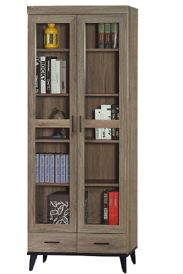 C372-6芮茲灰橡木2.7*6.5尺下抽書櫥  附隔板3片