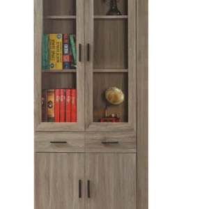 C372-4芮茲灰橡木2.7*6.5尺中抽書櫥   附隔板3片