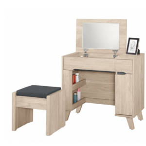 A1163-3 米爾娜2.7尺掀鏡化妝台 含椅 附活動隔板1片