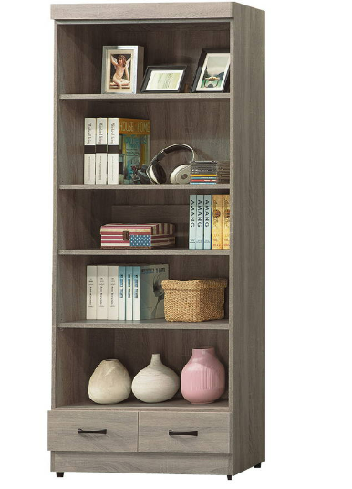 C373-5薰衣草有抽開放式2.6尺書櫥