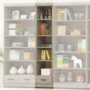 C373-6薰衣草有抽開放式1.3尺書櫥