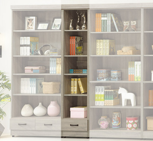 C373-6薰衣草有抽開放式1.3尺書櫥