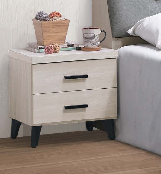 D177-9 伊梵白原切床頭櫃