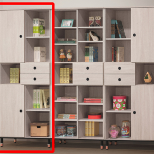 C375-1鋼刷白3*7尺開放書櫃左門