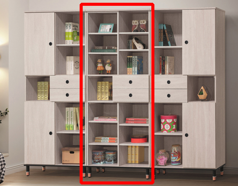 C375-3鋼刷白3*7尺開放書櫃