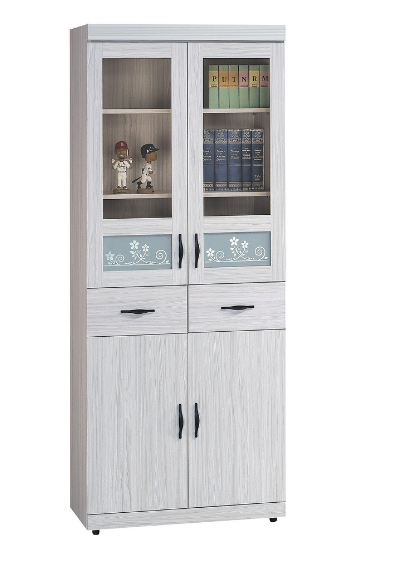 C376-9密卡登2.7*7尺中抽木門書櫃