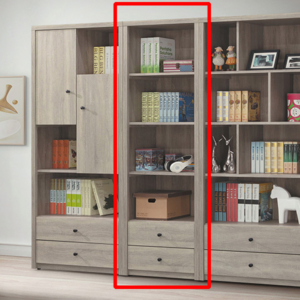 C375-8米奇淺灰2*6尺二抽書櫃