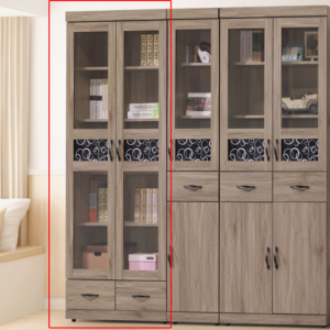 C376-5伊凡卡灰橡2.7*7尺下抽書櫃