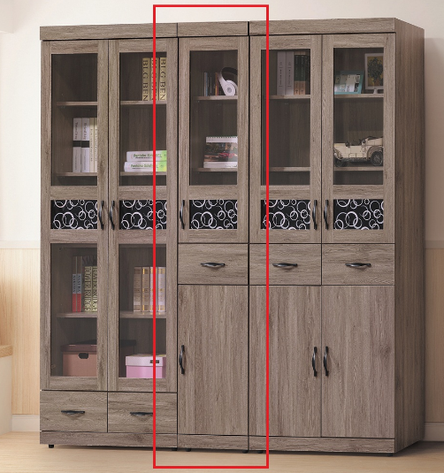 C376-6伊凡卡灰橡1.3*7尺中抽下木門