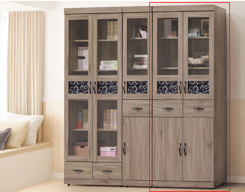 C376-5伊凡卡灰橡2.7*7尺中抽下木門