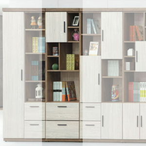 C377-2白灰橡雙色書櫃 2尺二抽