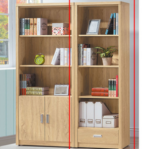 C377-7原切橡木2*6尺下抽書櫃 活動隔板2片