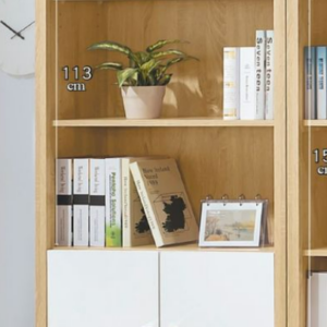 C377-8原切橡木白2.6*6尺下門書櫃 單只 活動隔板3片