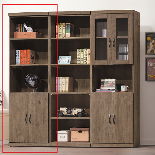 C378-7安寶灰橡2*6下門書櫃