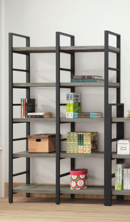 C379-1 571 灰橡工業風4尺高書架