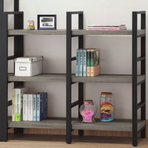 C379-2 572灰橡工業風4尺低書架