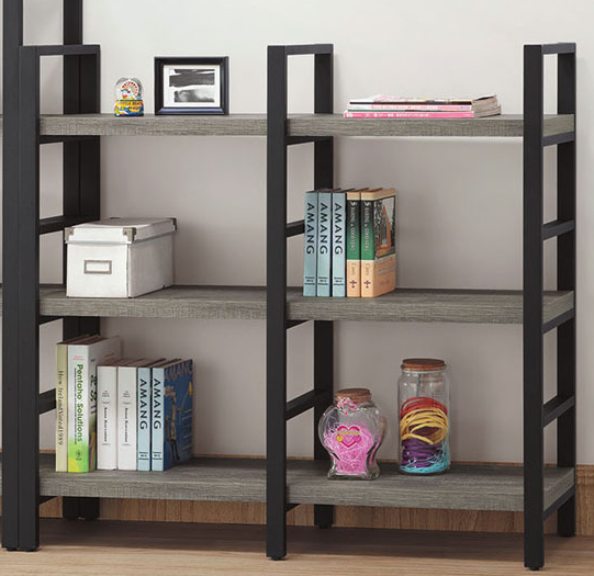 C379-2 572灰橡工業風4尺低書架