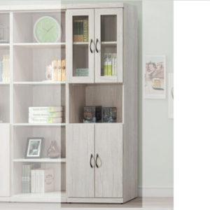 C378-3炭燒白橡2*6四門書櫃