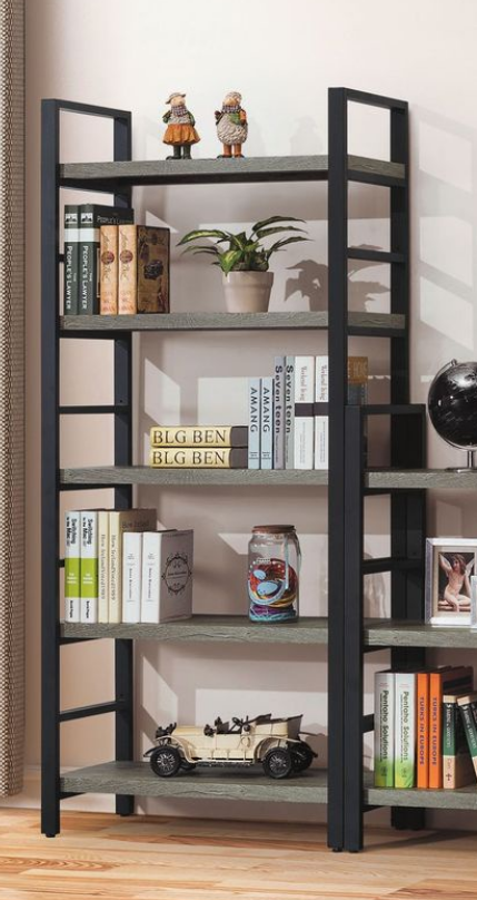 C379-4莫克灰橡木高書架