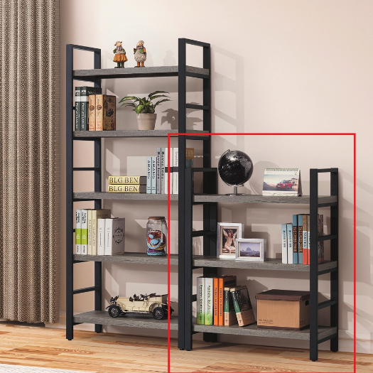 C379-5莫克灰橡木低書架