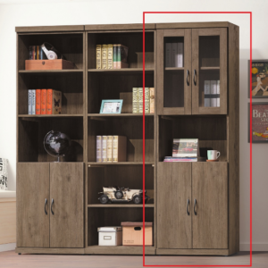 C378-9 安寶灰橡2*6四門書櫃