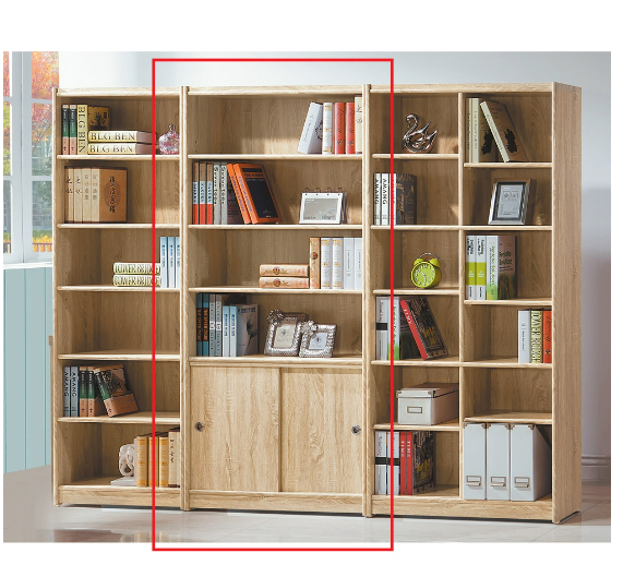 C382-12 原切橡木2.7*6尺下門書架 組裝費200