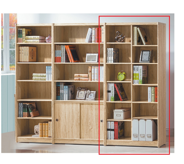 C382-13原切橡木2.7*6尺中立書架   組裝費200