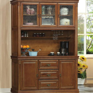 C383-3樟木5尺餐櫃 全組 含玻