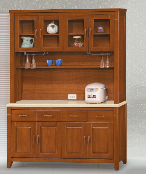 C384-3星巴克樟木5.2尺餐櫃 整組