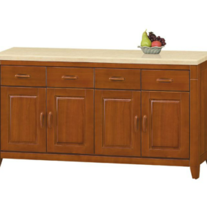 C384-5星巴克樟木5.2尺餐櫃 下座 含石面