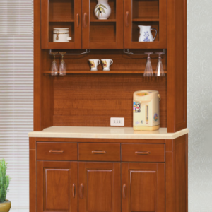 C384-1 星巴克樟木4尺餐櫃 整組