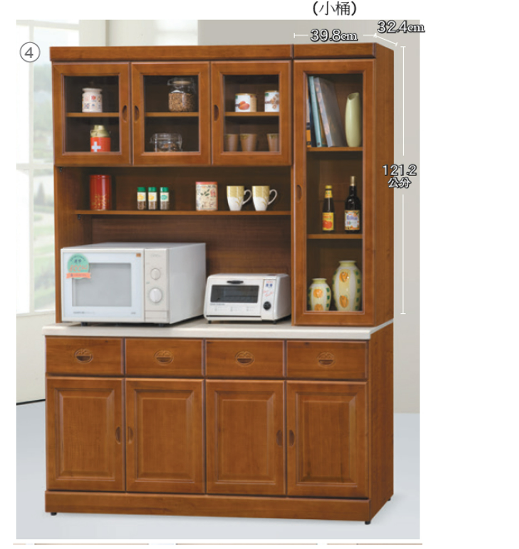 C385-8樟木5.3尺餐櫃 全組
