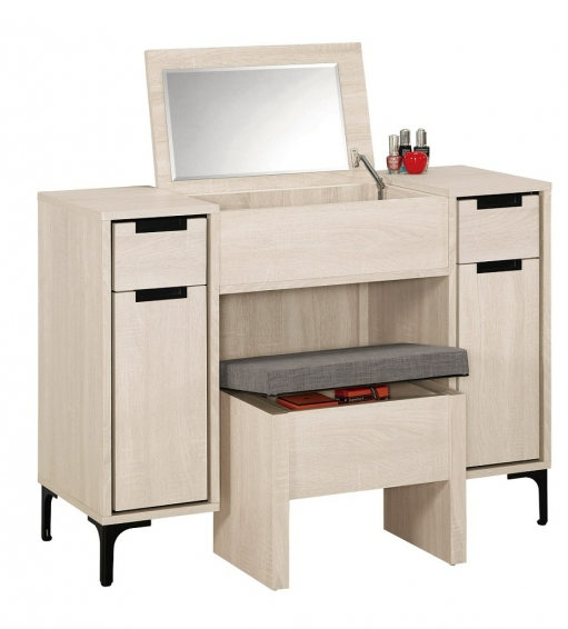 A1123-4昆提斯3.3尺掀鏡化妝台 含椅 附活動隔板2片