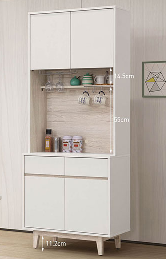 C393-1 紀梵希2.7尺餐櫃上座+C393-2紀梵希2.7尺餐櫃下座 木面