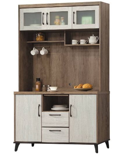 C398-7 灰白雙色4尺餐櫃 上座 C398-8灰白雙色4尺餐櫃 下座