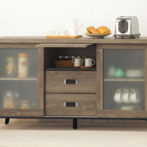 C398-5灰橡5尺推門餐櫃 下座