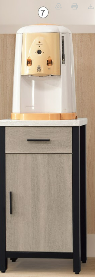 C404-7淺灰1.5尺碗碟櫃 隔板一片 仿石紋