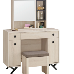 A1149-3 優娜3.3尺化妝台 全組 含椅 附活動隔板1片