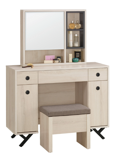 A1149-3 優娜3.3尺化妝台 全組 含椅 附活動隔板1片